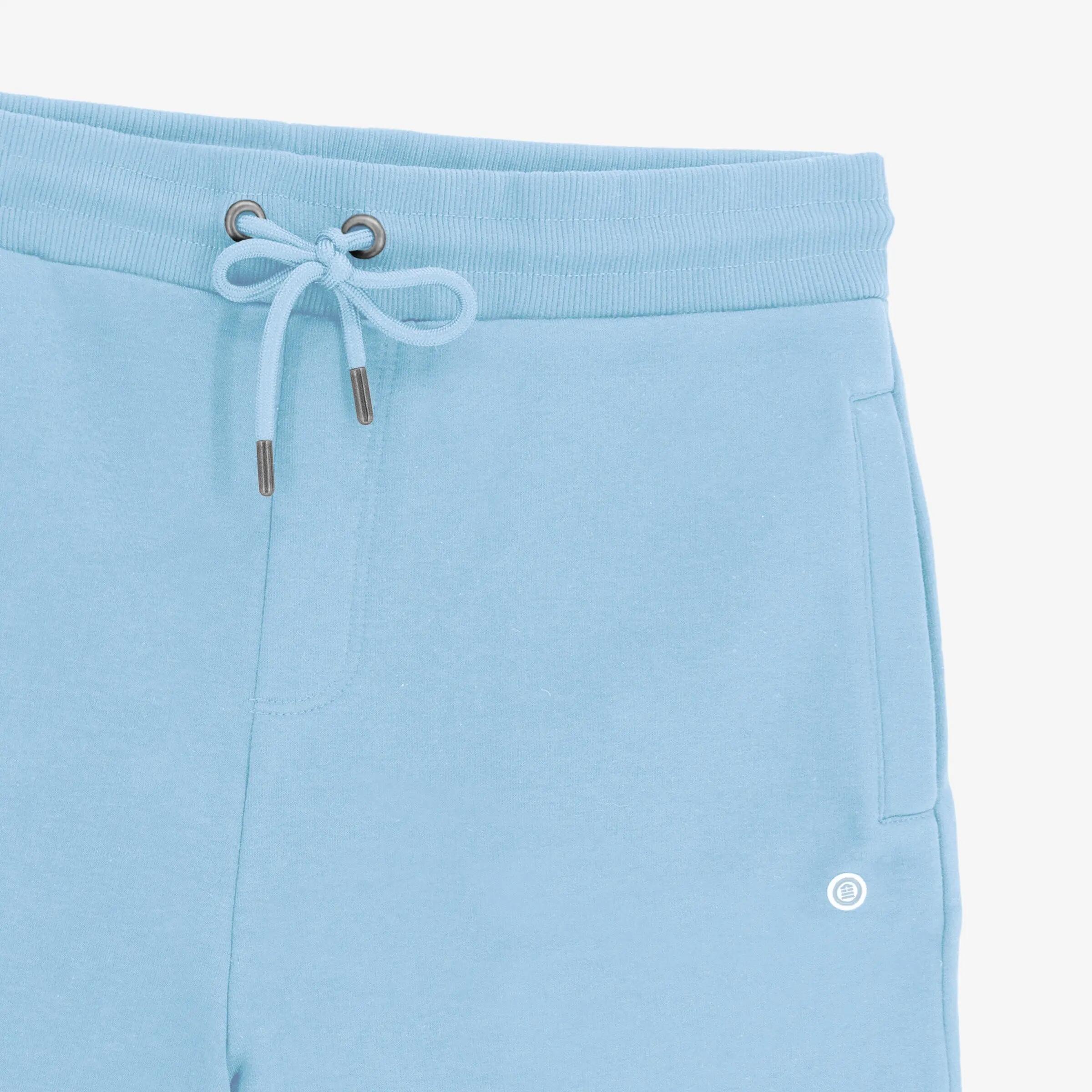 Pantaloncini in cotone felpato azzurro 3/3