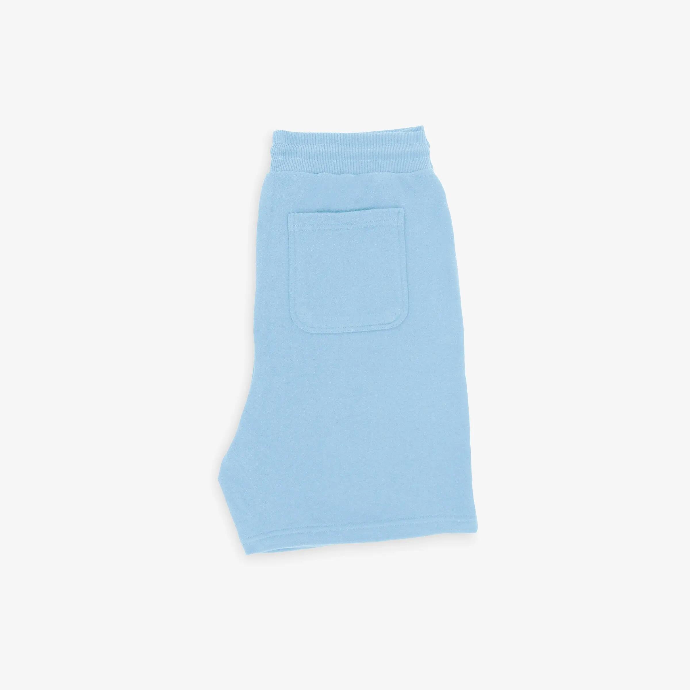 Pantaloncini in cotone felpato azzurro 2/3