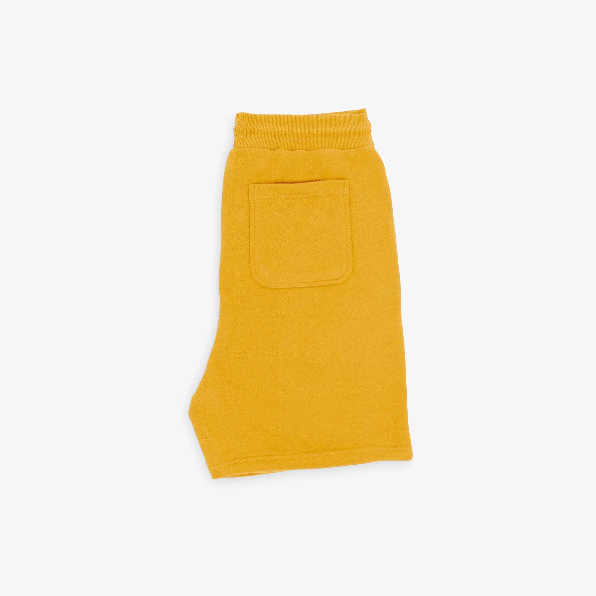 Pantaloncini in cotone felpato giallo 2/3