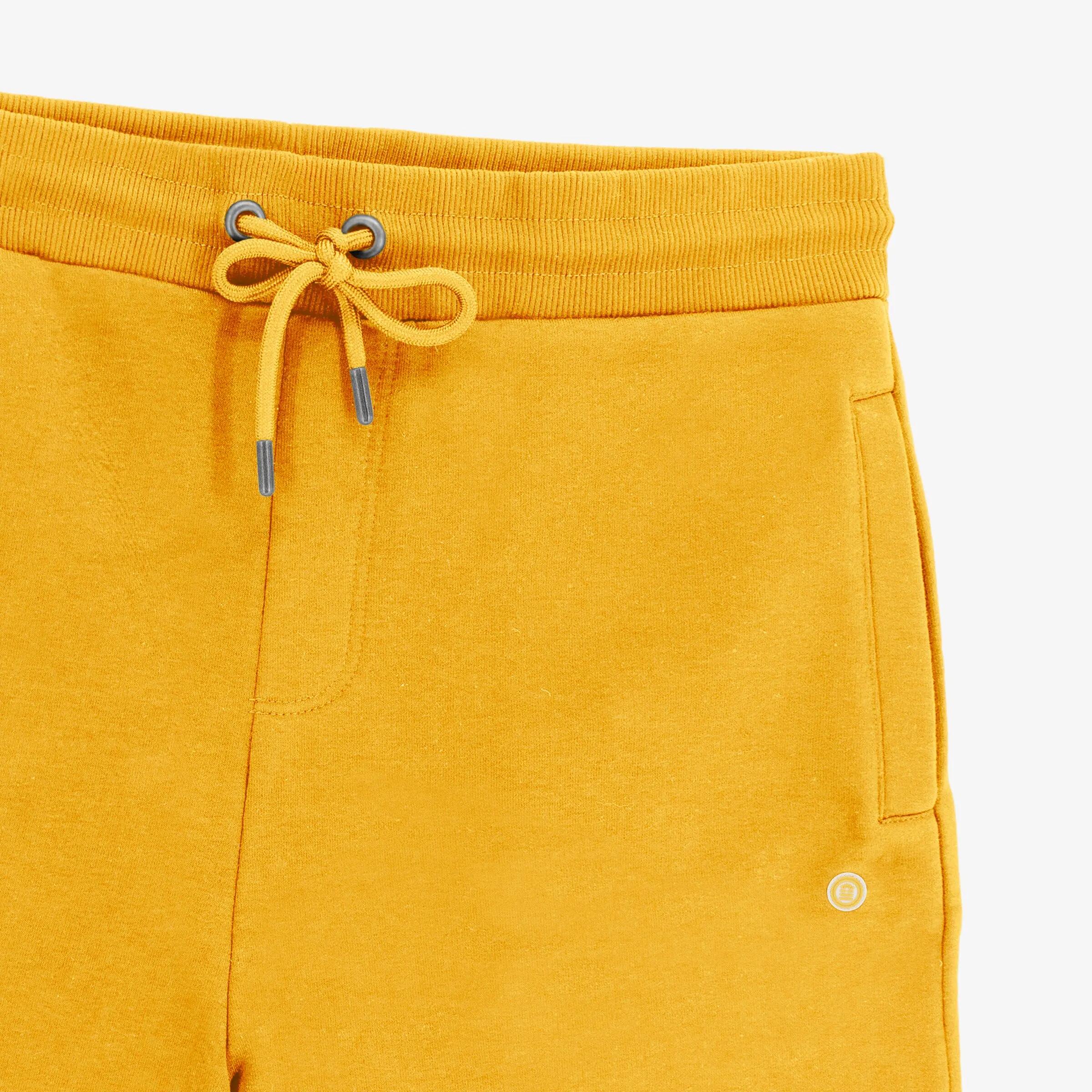 Pantaloncini in cotone felpato giallo 3/3