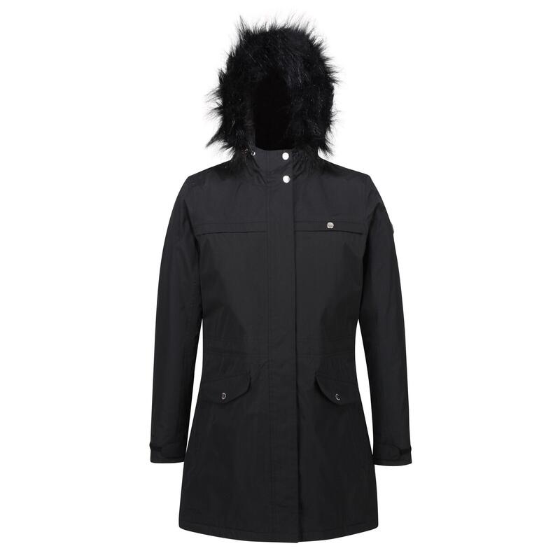 Womens/Ladies Serleena II Faux Fur Insulated Winter Parka (Black)