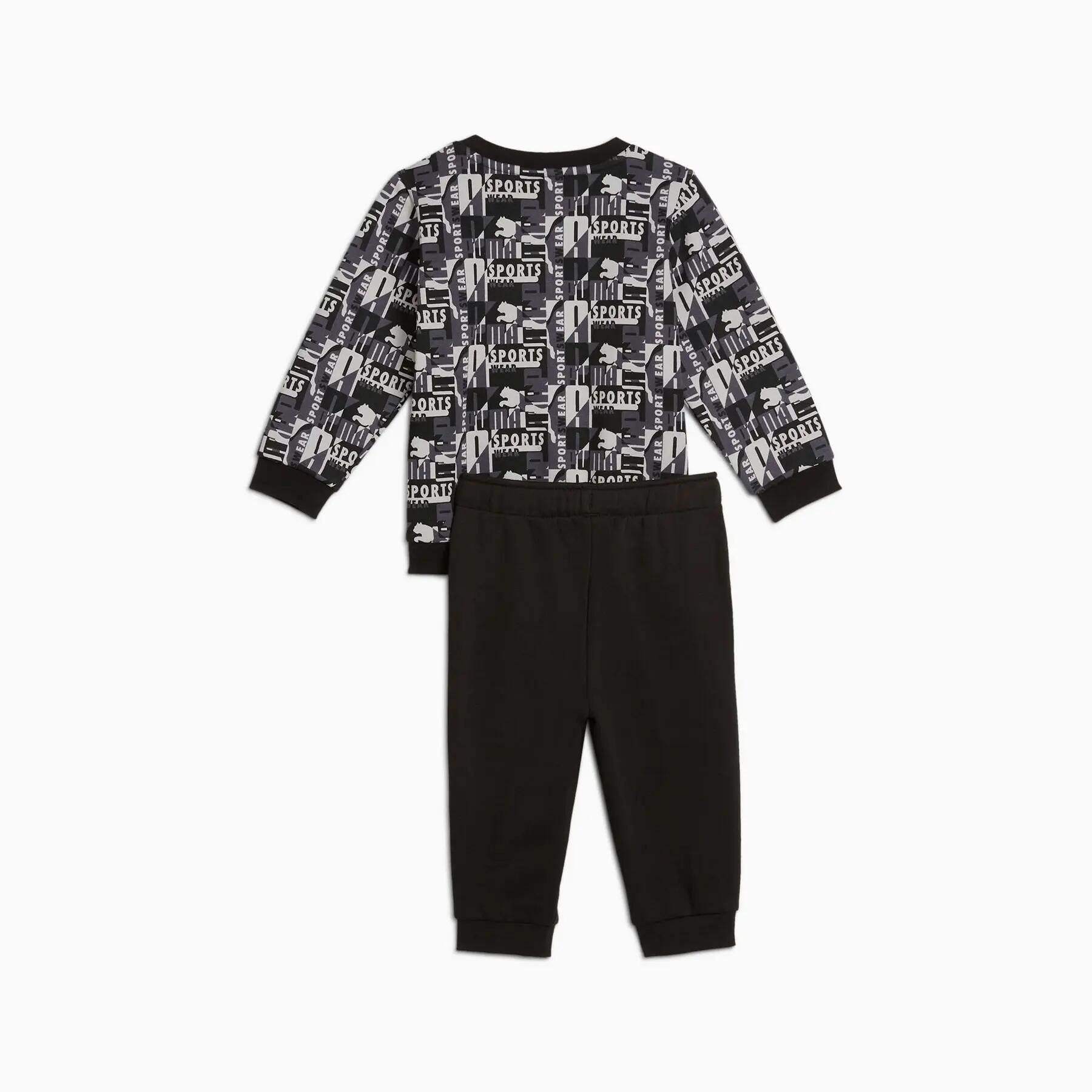 Conjunto de agasalho infantil Puma MINICATS AOP FL preto 68332701 tamanho 74 2/2