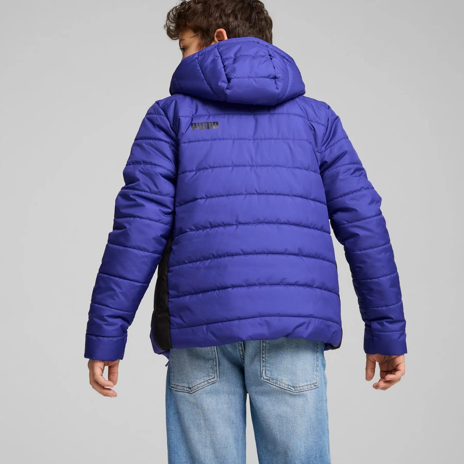 Jaqueta com capuz Puma ESS PADDED infantil roxa 67055927 tamanho 140 4/5