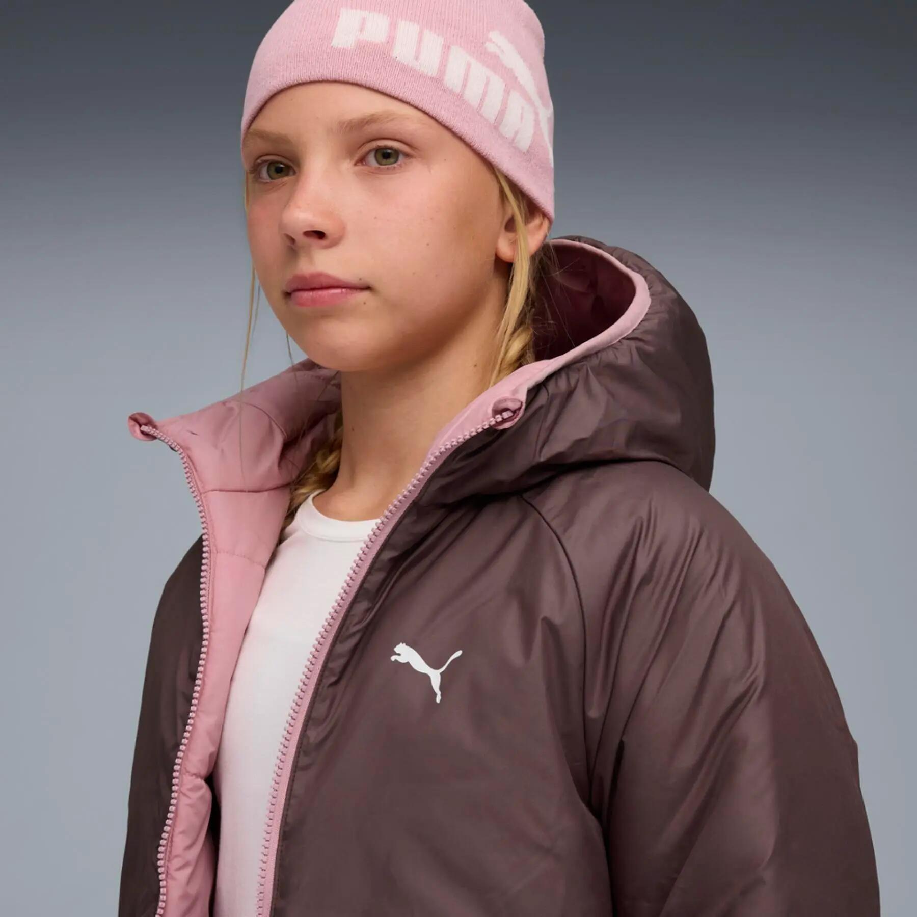 Jaqueta puffer reversível Puma rosa para meninas, modelo 68840765, tamanho 128. 6/6