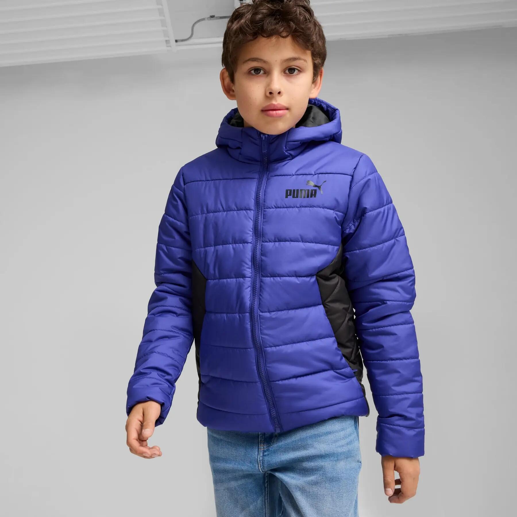 Jaqueta com capuz Puma ESS PADDED infantil roxa 67055927 tamanho 140 3/5