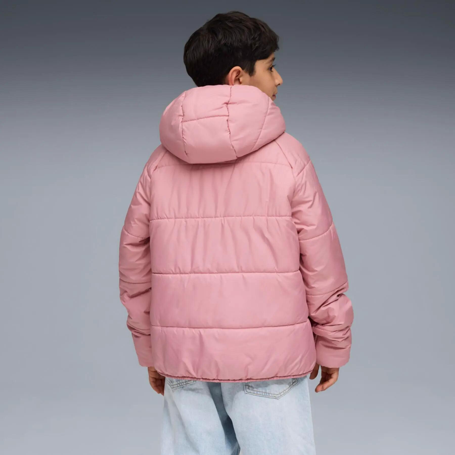 Jaqueta puffer reversível Puma rosa para meninas, modelo 68840765, tamanho 128. 4/6
