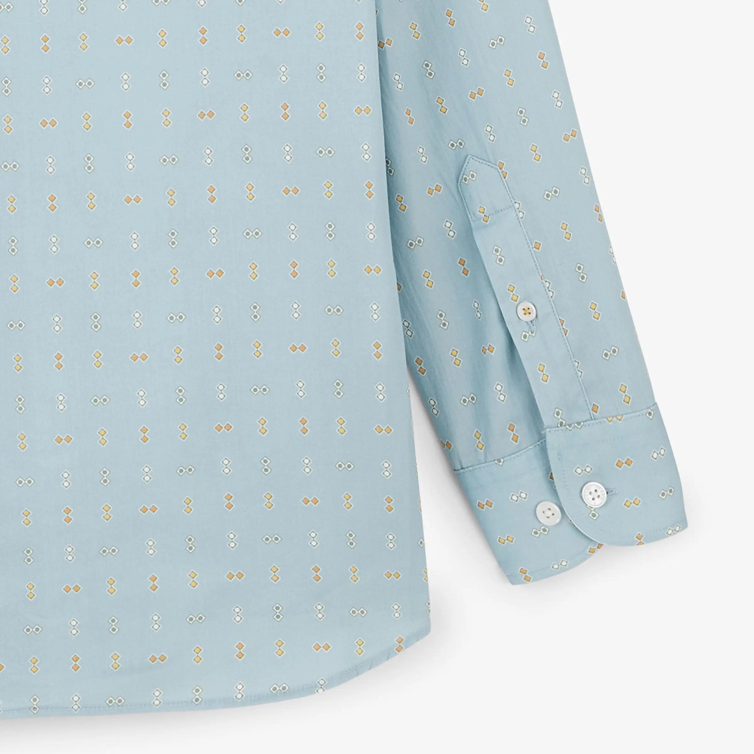 Camicia a maniche lunghe in cotone con stampa a rombi 4/4