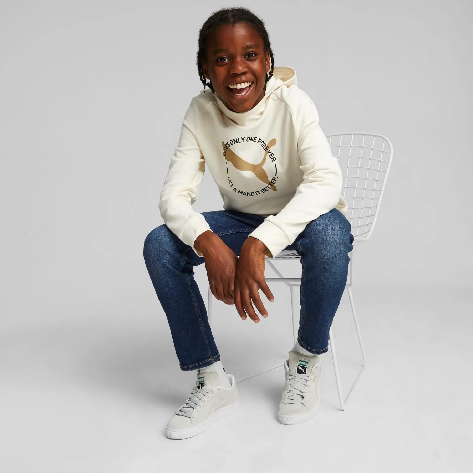 Felpa con cappuccio da ragazzo Puma BETTER SPORTSWEAR TR beige 67638499 5/5