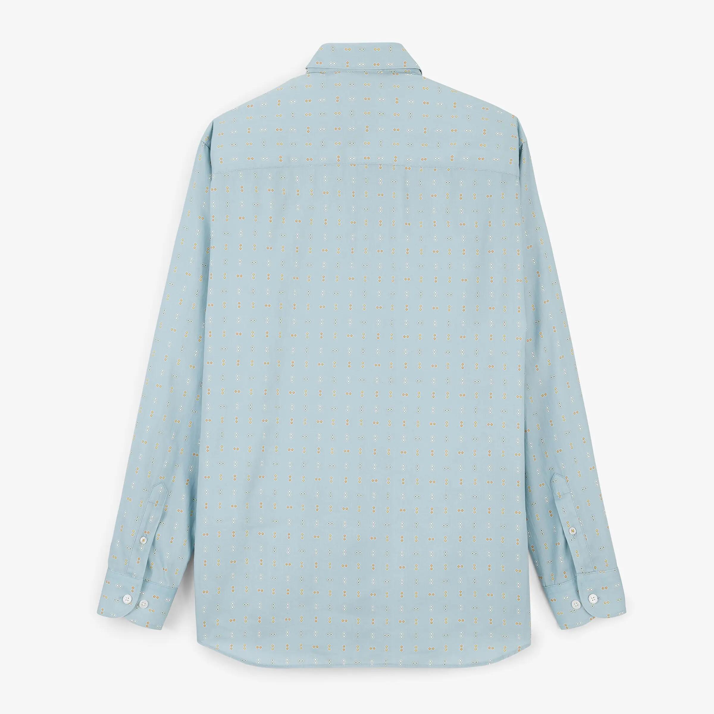 Camicia a maniche lunghe in cotone con stampa a rombi 2/4