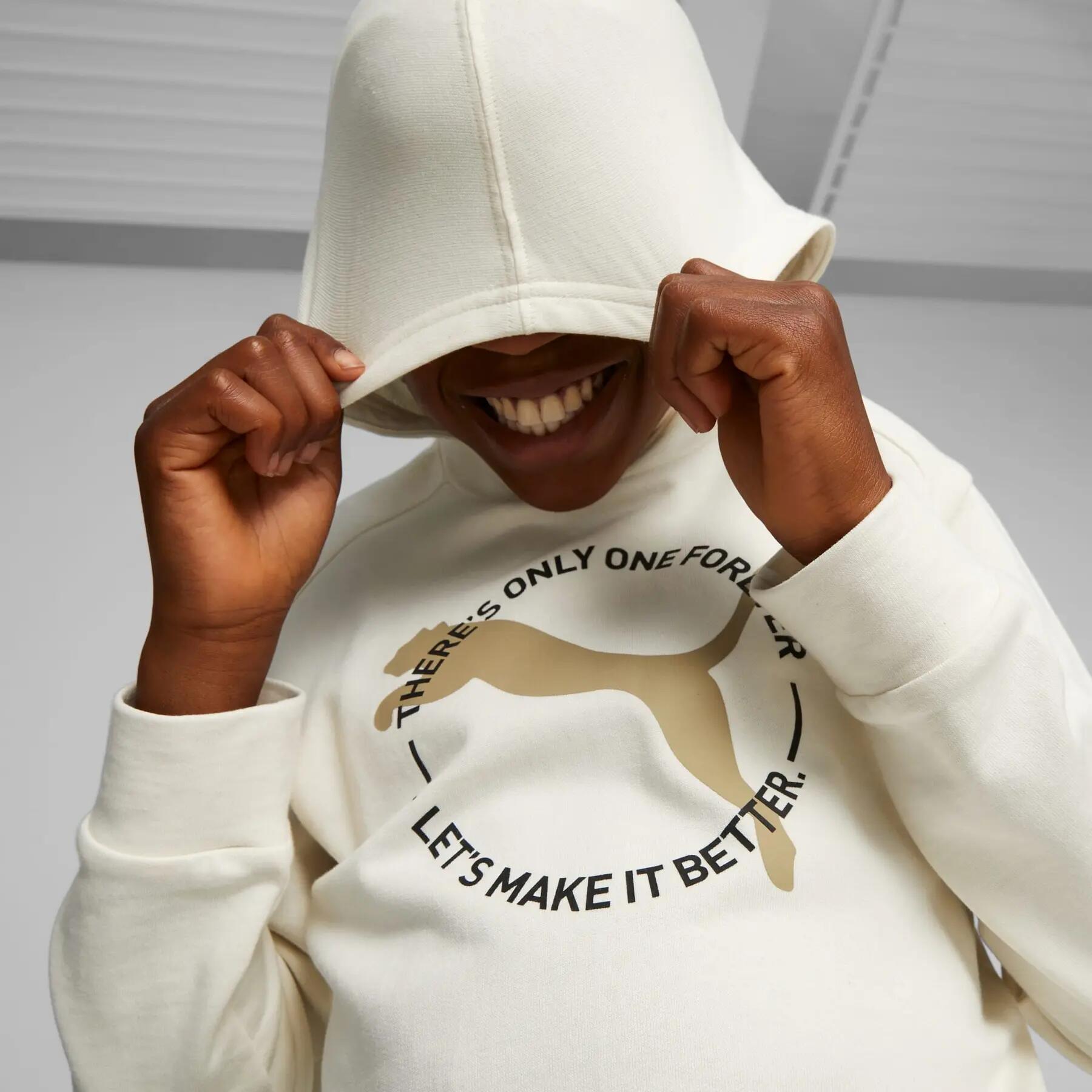 Felpa con cappuccio da ragazzo Puma BETTER SPORTSWEAR TR beige 67638499 4/5