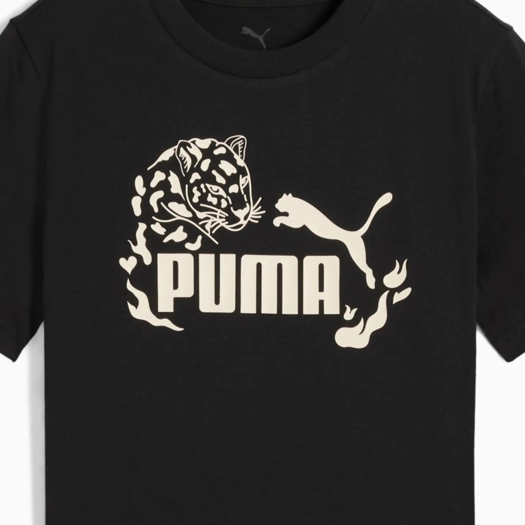 Camiseta feminina Puma FLAMING LOVE GRAPHIC preta 68510701 tamanho 176 3/3