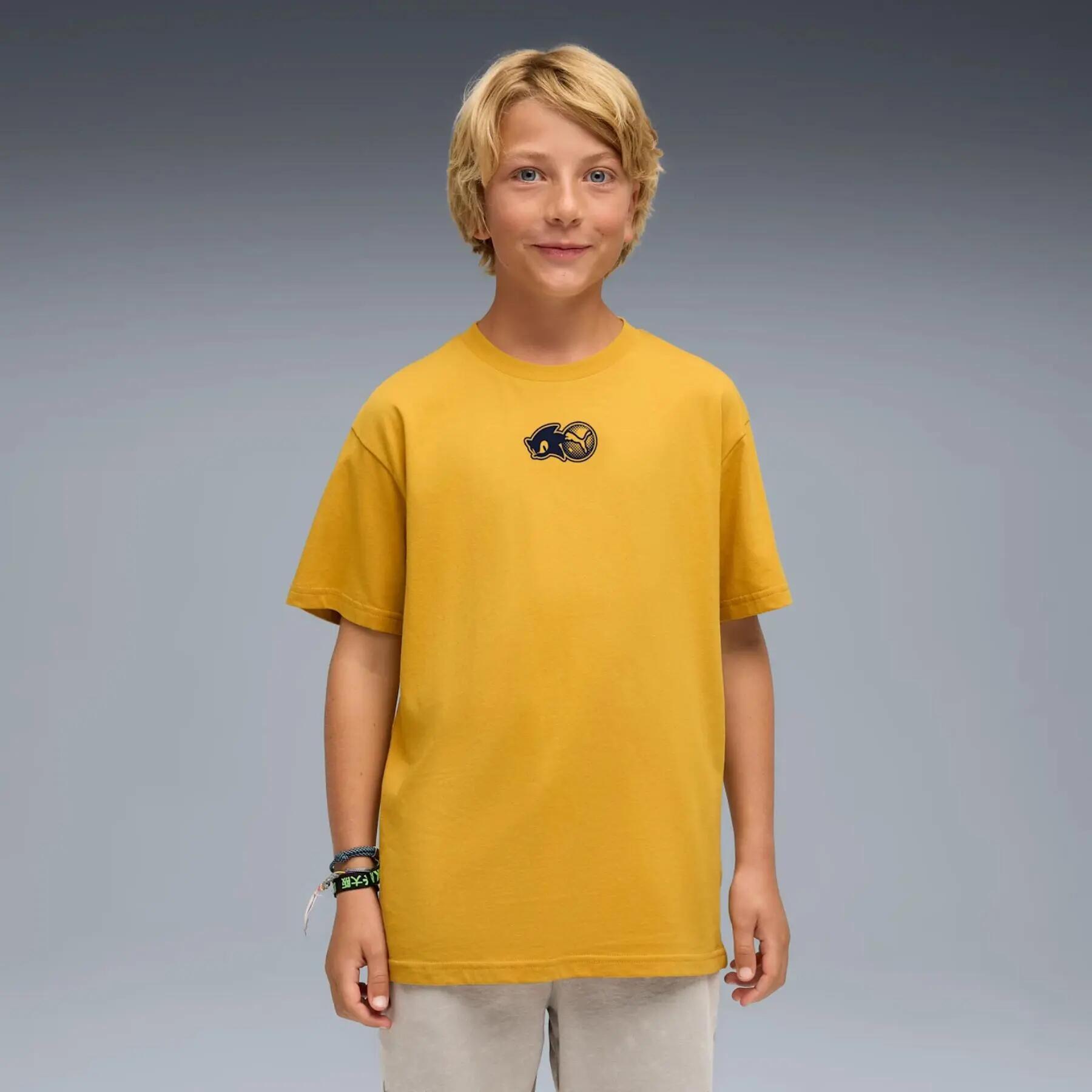 Camiseta infantil Puma X SONIC RELAXED GRAPHIC dourada 63238162 r 176 3/3