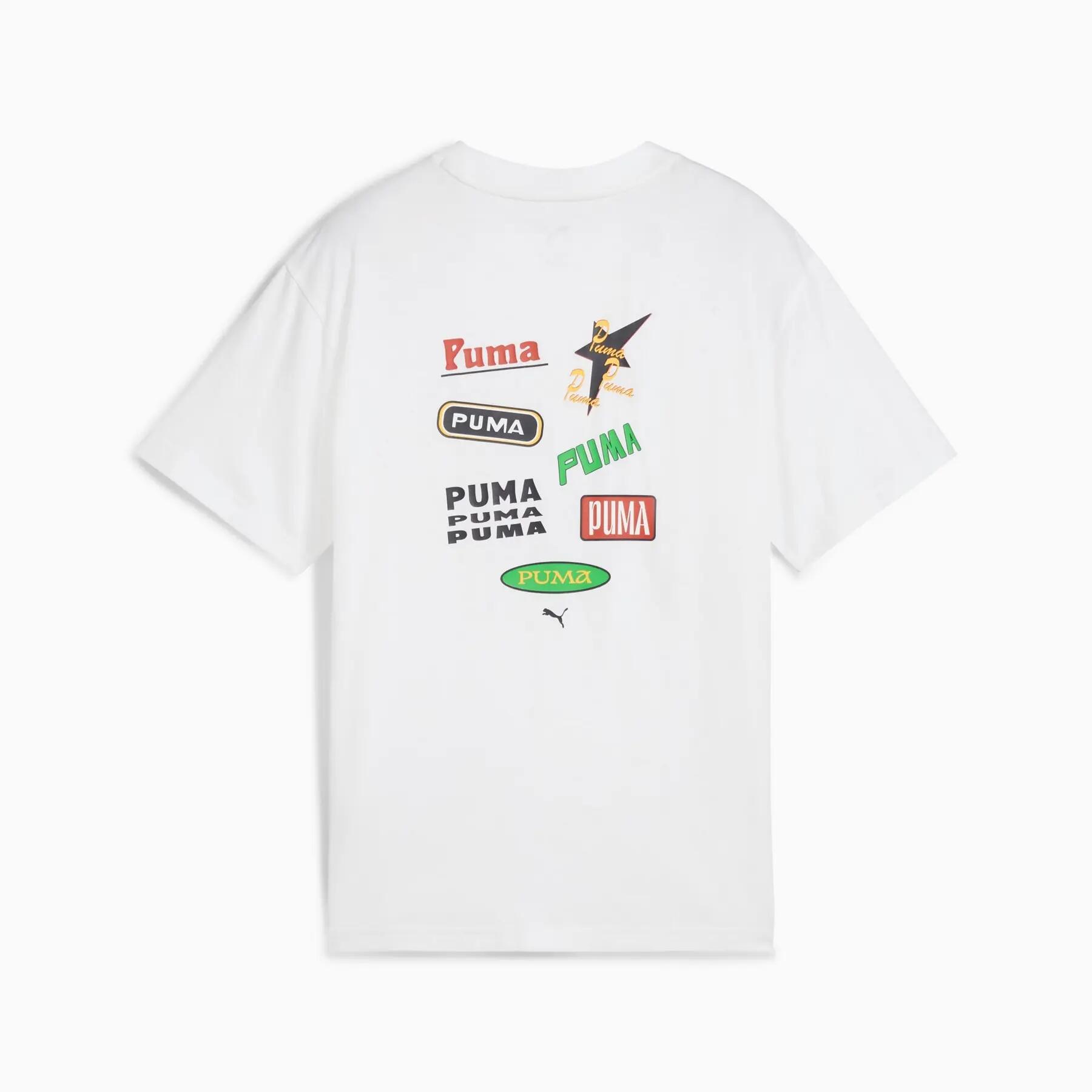 Camiseta feminina Puma ROAD TO UNITY RELAXED GRAPHIC branca 63084302 tamanho 164 2/3