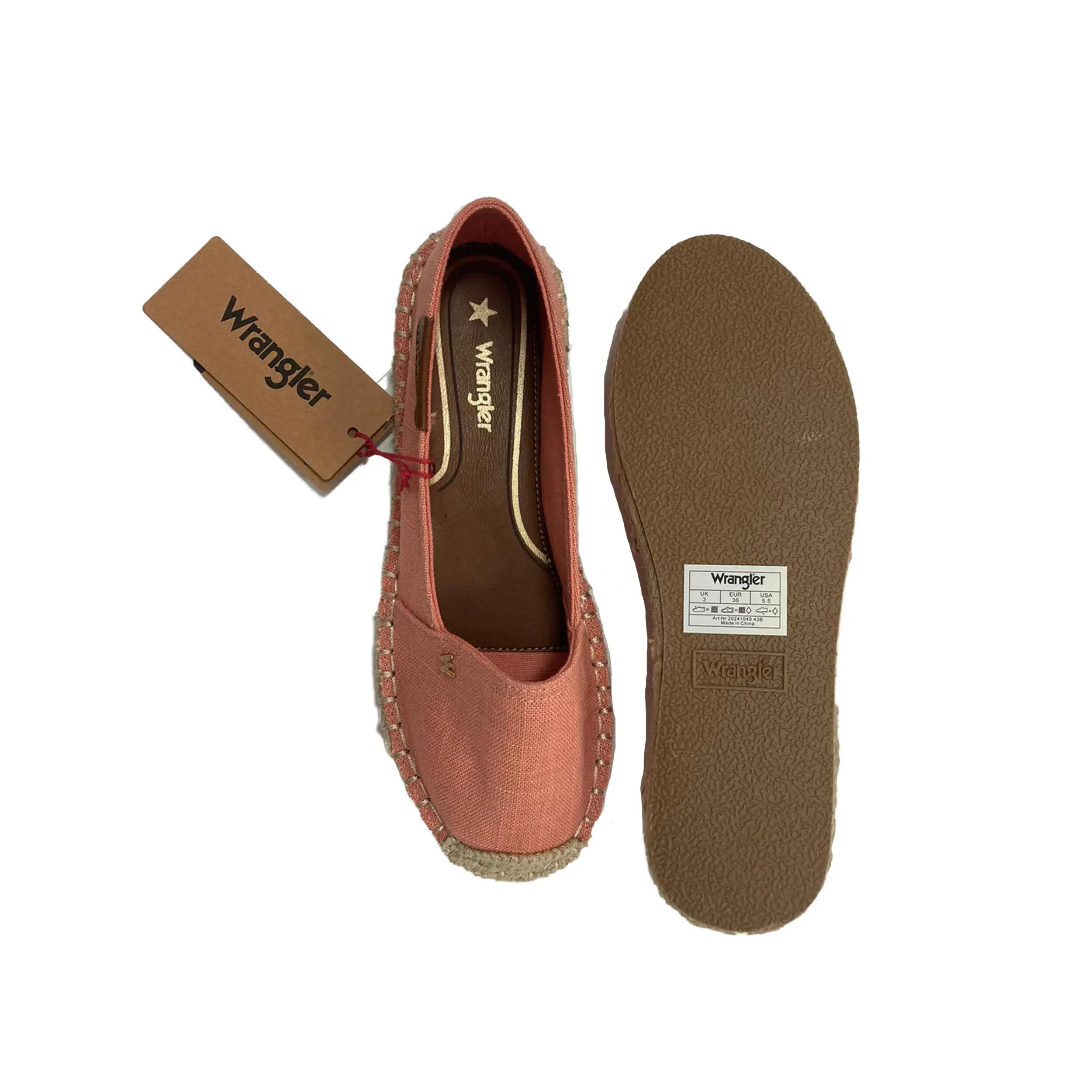 Alpargatas Wrangler Nancy C femininas, cano baixo, em tecido rosa (20241049-43B) 2/5