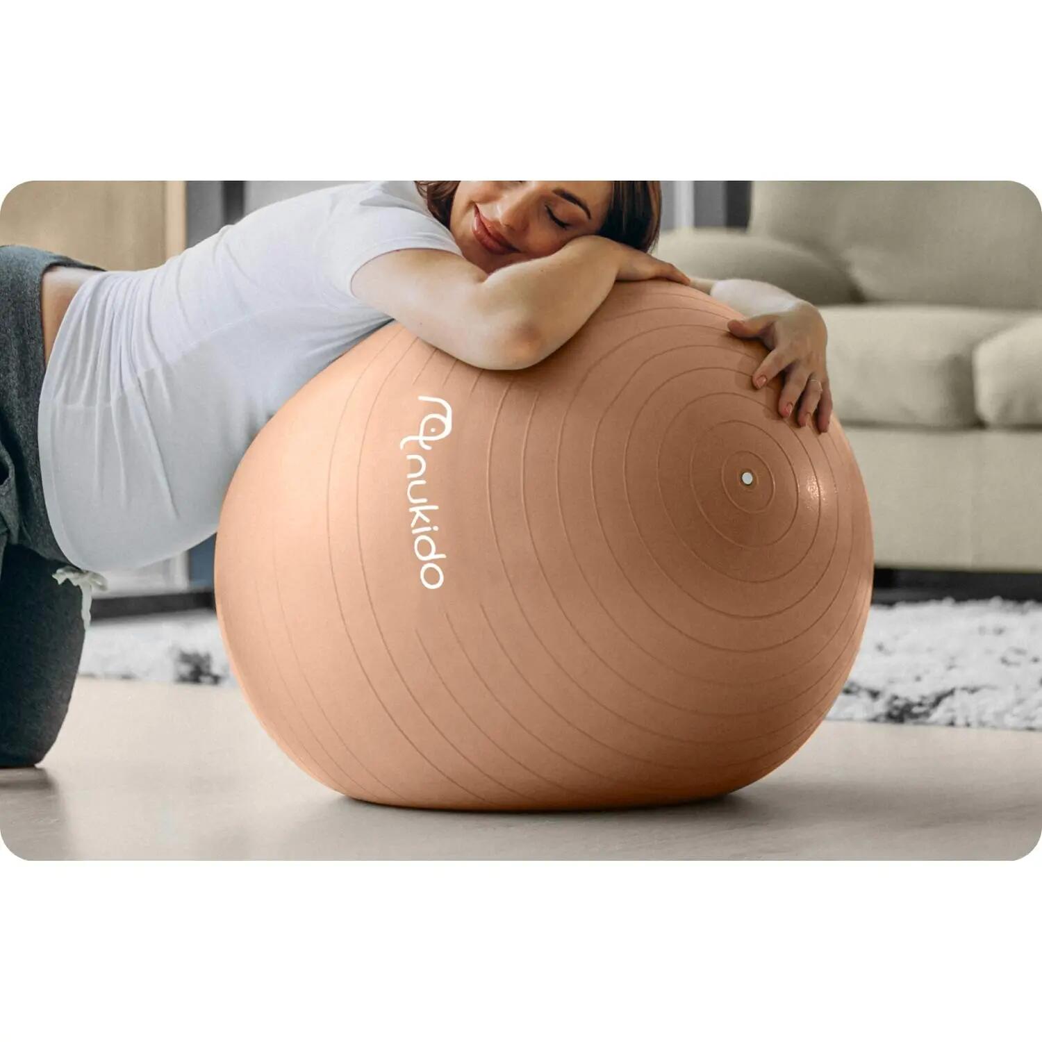 Pelota de aeróbic para embarazadas de 65 cm NS-951 color beige 8/8