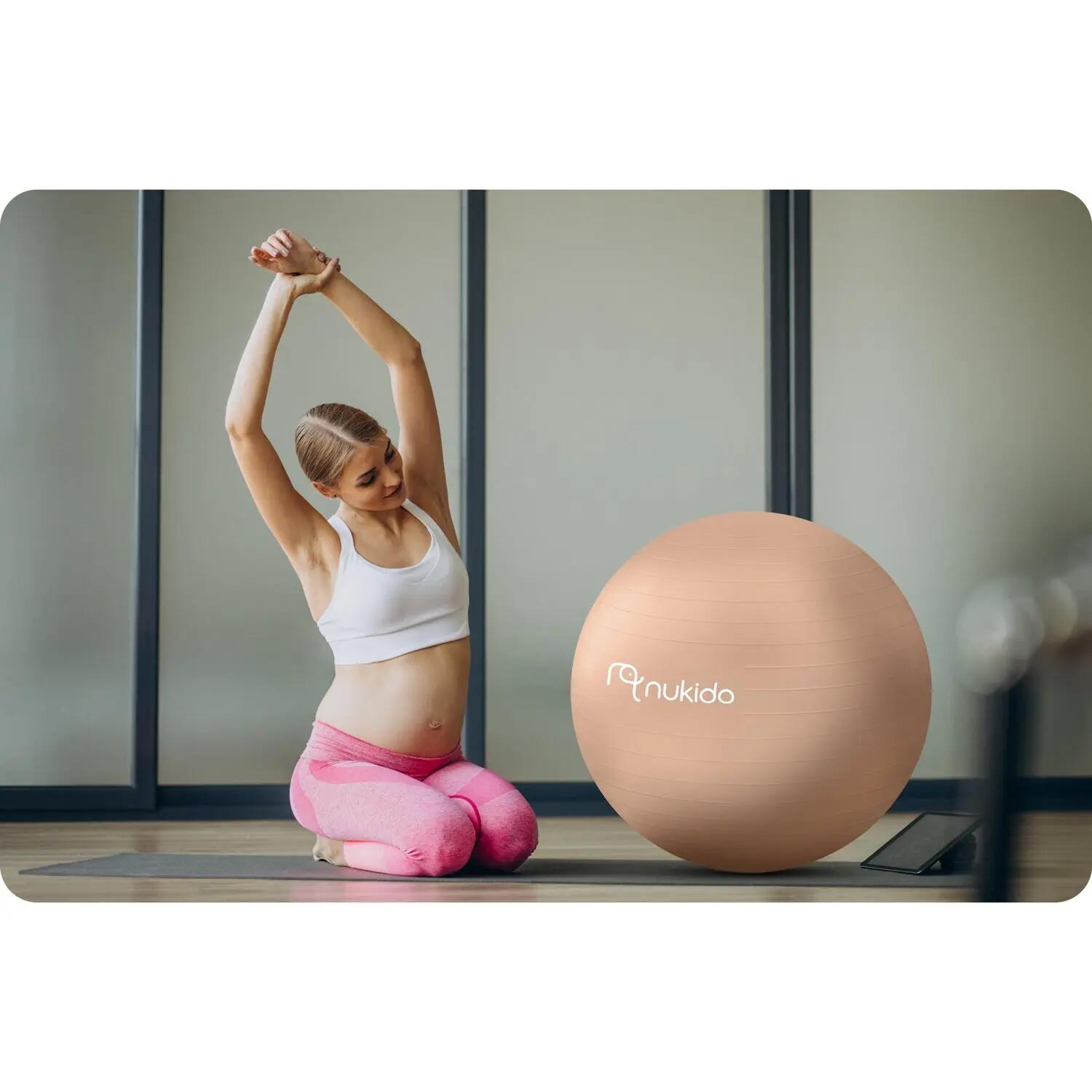 Pelota de aeróbic para embarazadas de 65 cm NS-951 color beige 7/8