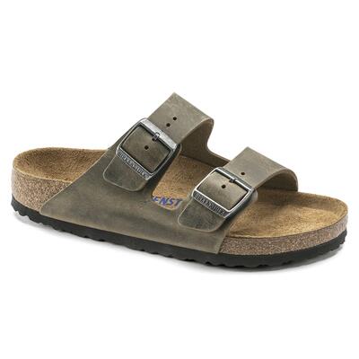 Birkenstock arizona strandsandalen voor dames met zacht voetbed en geolied leer