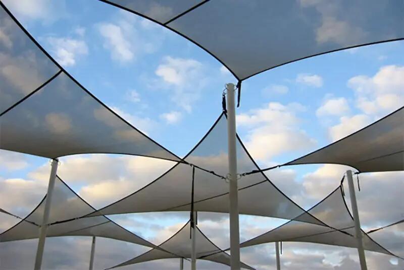Vierkant schaduwdoek 5 x 5 m 90% UV-filter CoolAir 500 antraciet 3/4