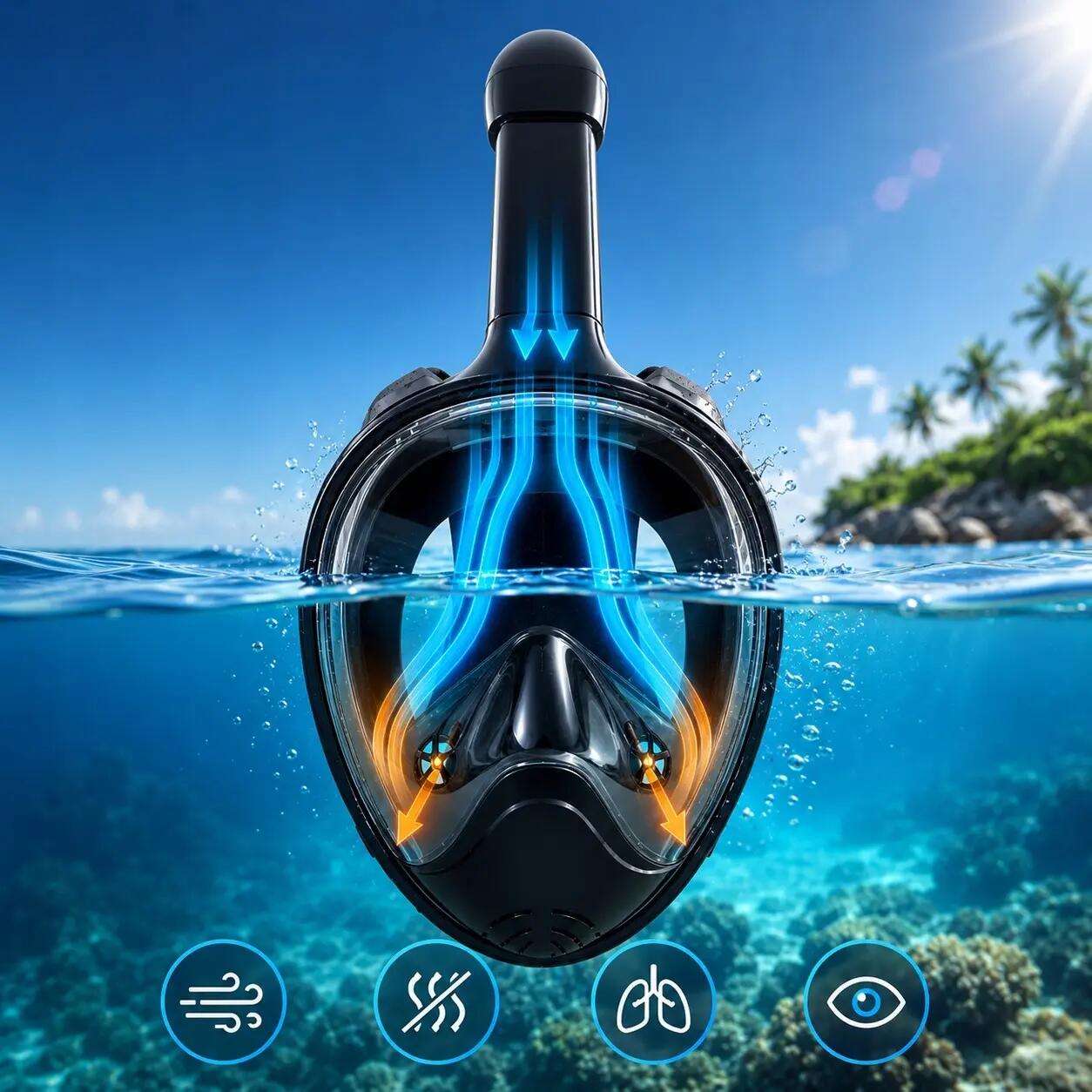 Maska Do Nurkowania Weep Dive-Y Snorkeling Pełnotwarzowa No Fog 4/7