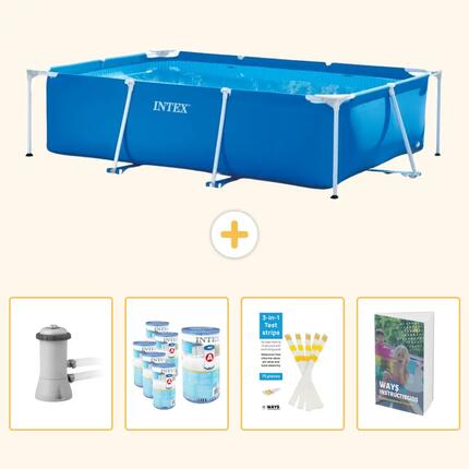 INTEX Piscina con estructura Rectangular - 300x200x75 cm - 5-piezas SCB123