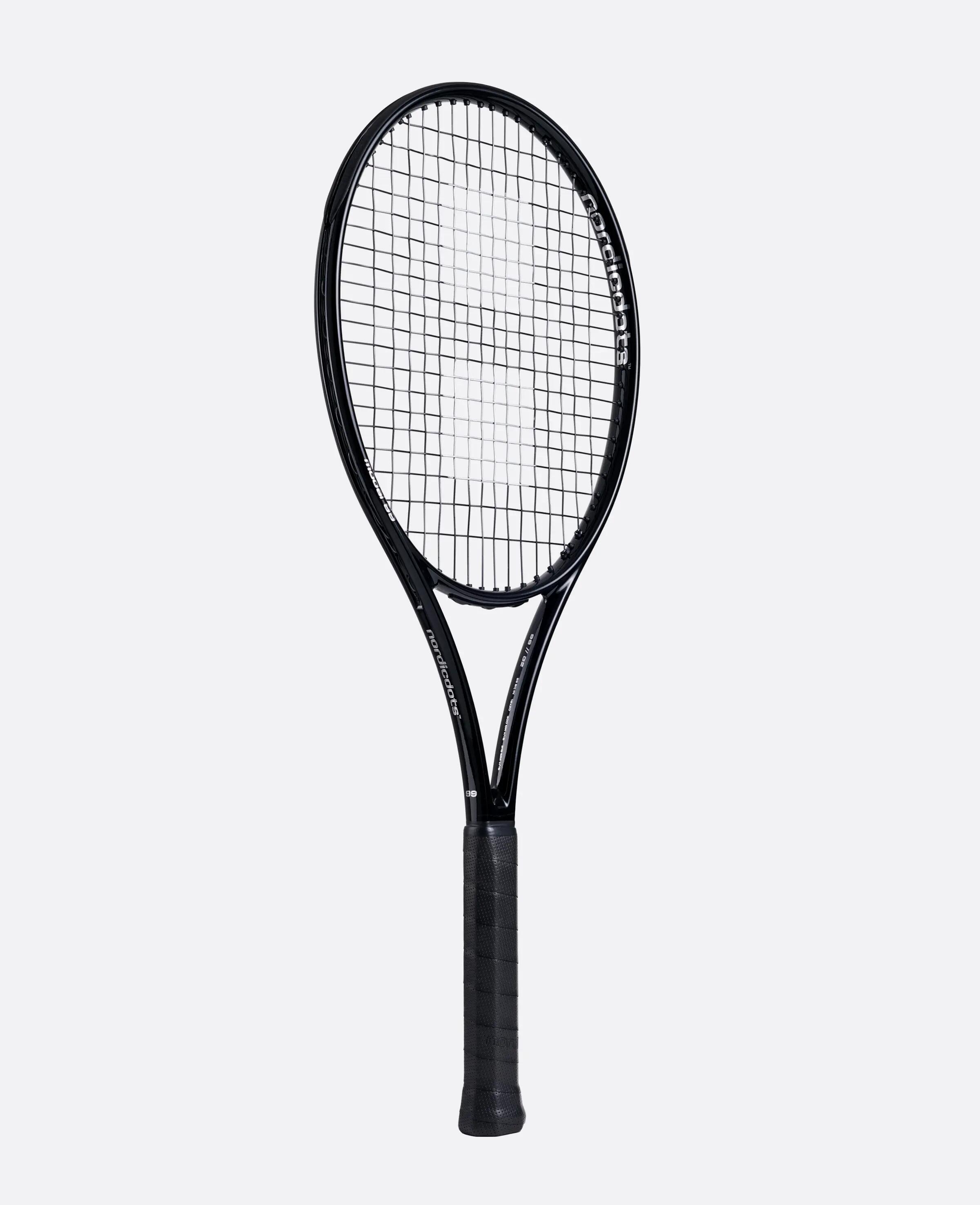 NORDICDOTS Tenisová raketa pro dospělé Model 99 Gen2 Lesklá černá