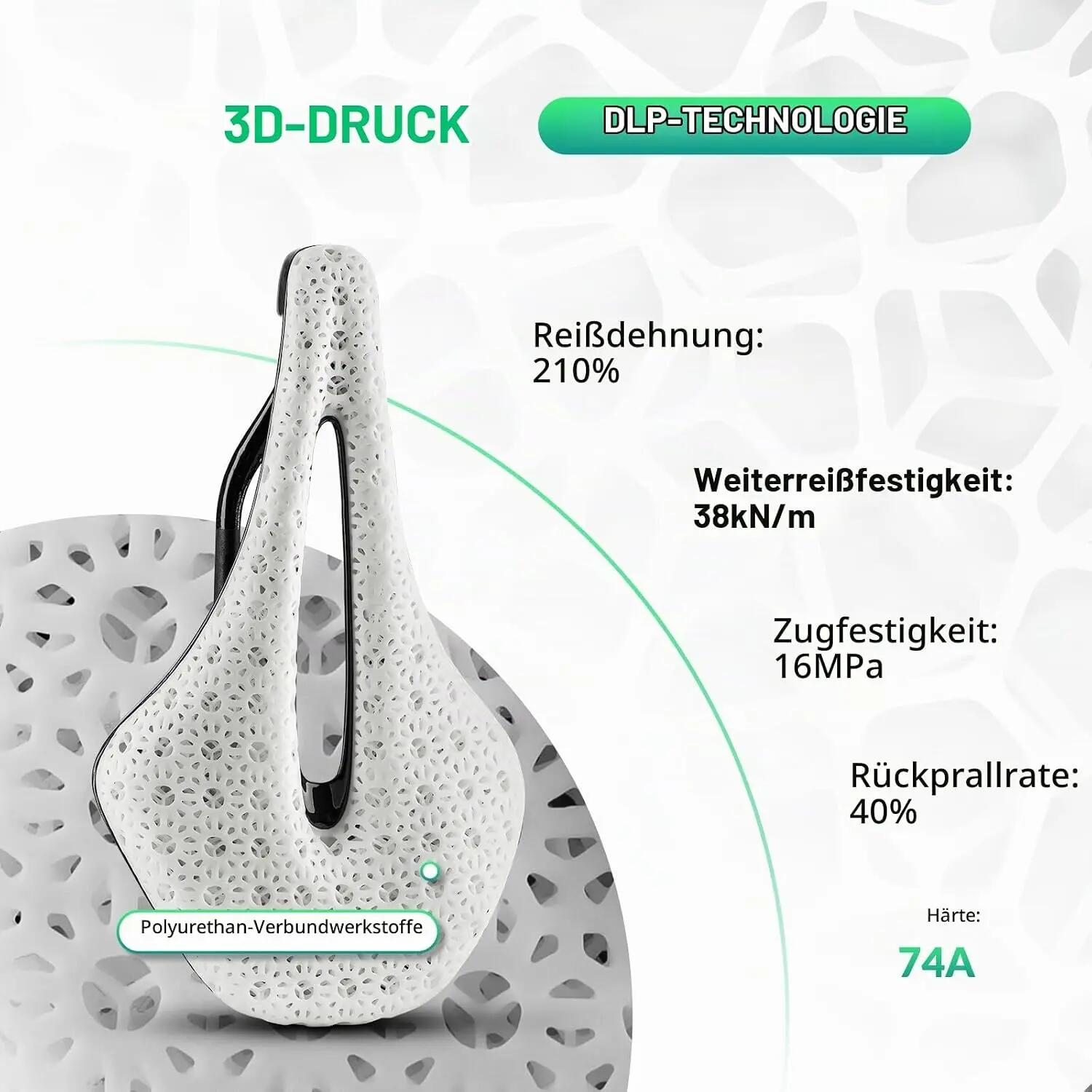 3D-Druck Fahrradsattel ultraleicht atmungsaktiv für MTB & Rennrad 2/6