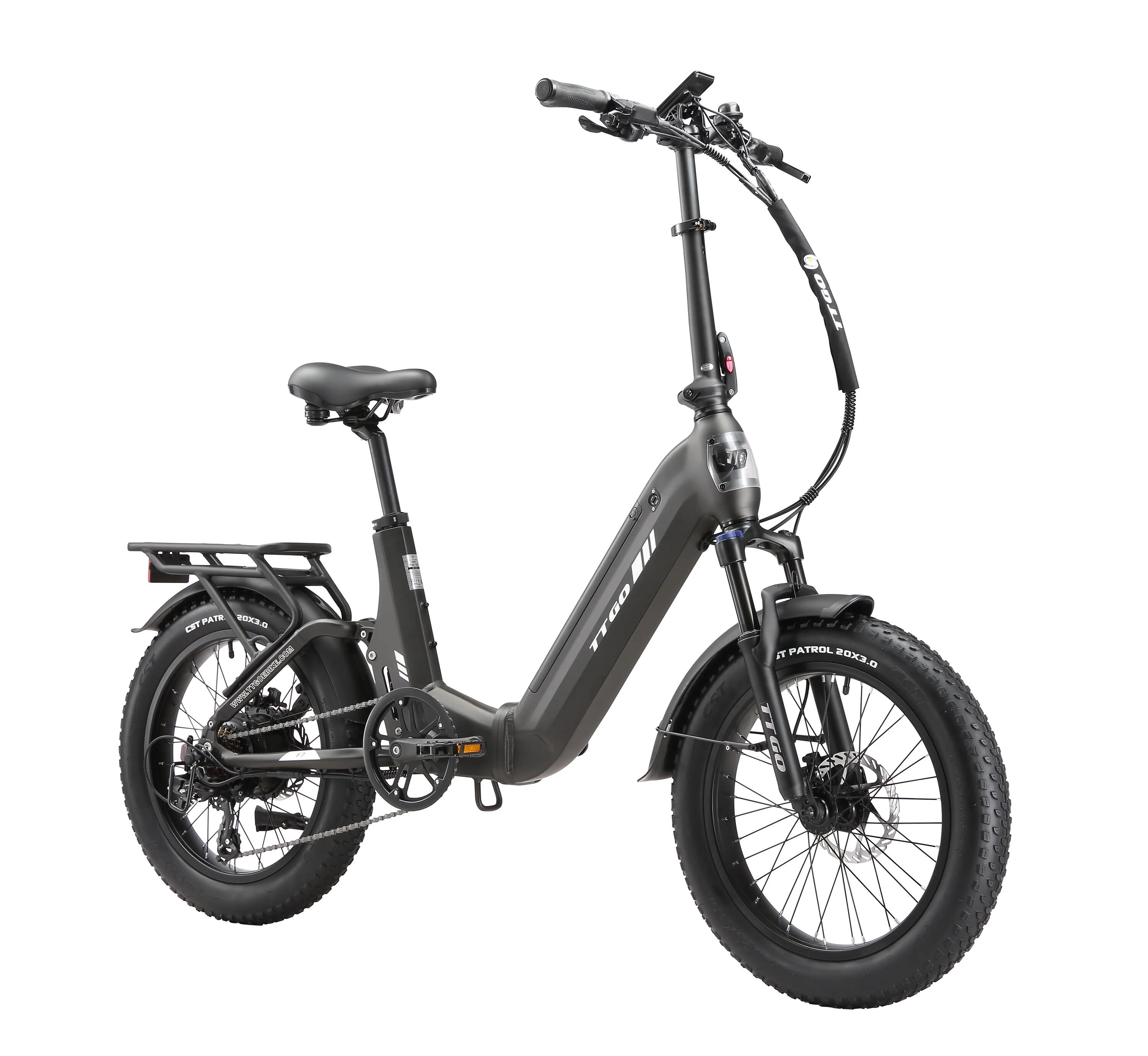 Bicicleta elétrica adulta F7, pneus 20" x 3,0", bateria 48V 15Ah, motor 250W. 2/7