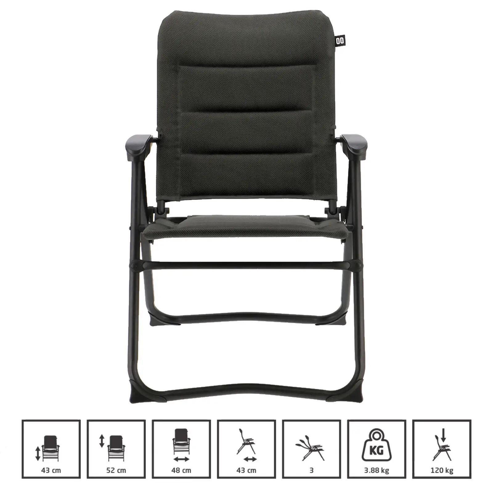 Sedia da campeggio Barletta Compact pieghevole regolabile alluminio 120 kg 2/7