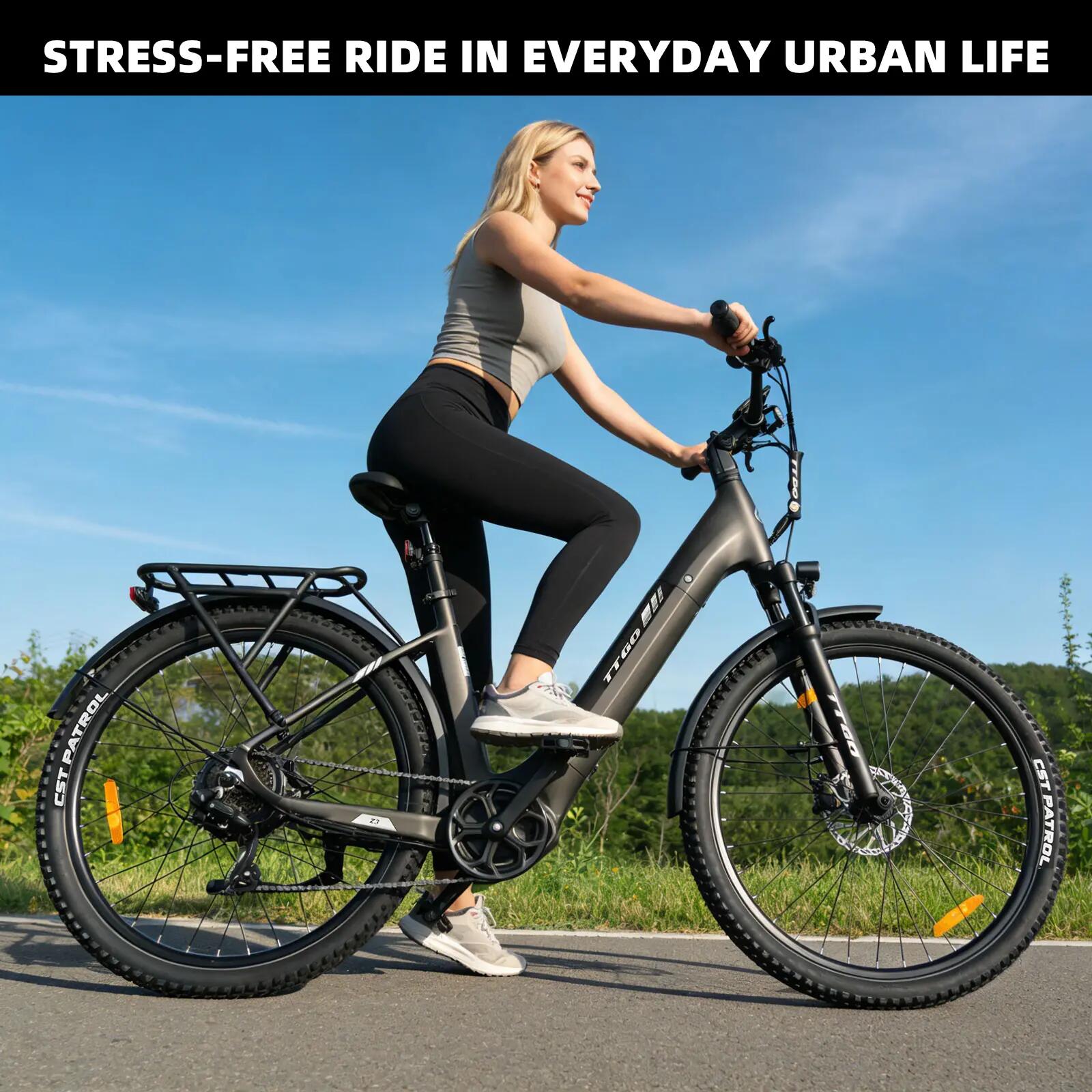 Elektrische fiets voor volwassenen TTGO Z3 batterij 48V 15Ah banden 27,5 inch 12/15