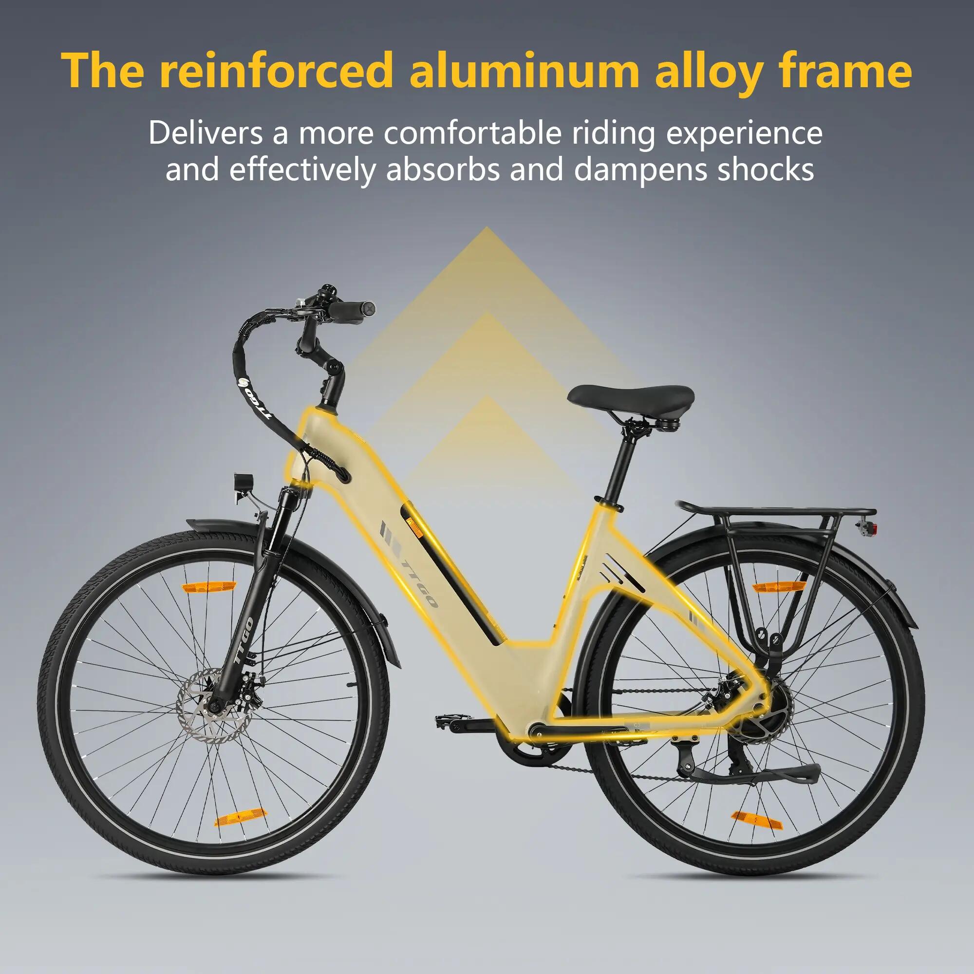 Bicicleta elétrica para adultos TTGO C3SE Bateria 36V18Ah Motor 250W 10/15
