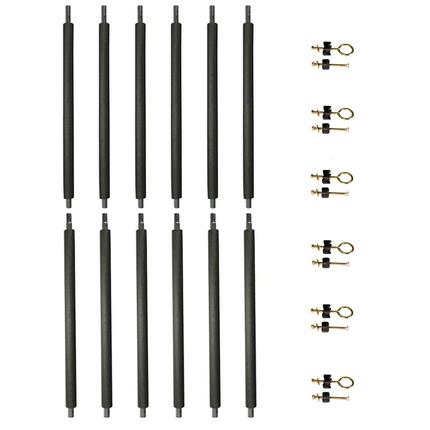 Set mit 6 Punchi Trampolinnetzstangen Ø32 mm - Netzhöhe 180 cm