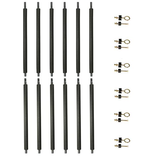 Set mit 6 Punchi Trampolinnetzstangen Ø32 mm - Netzhöhe 180 cm