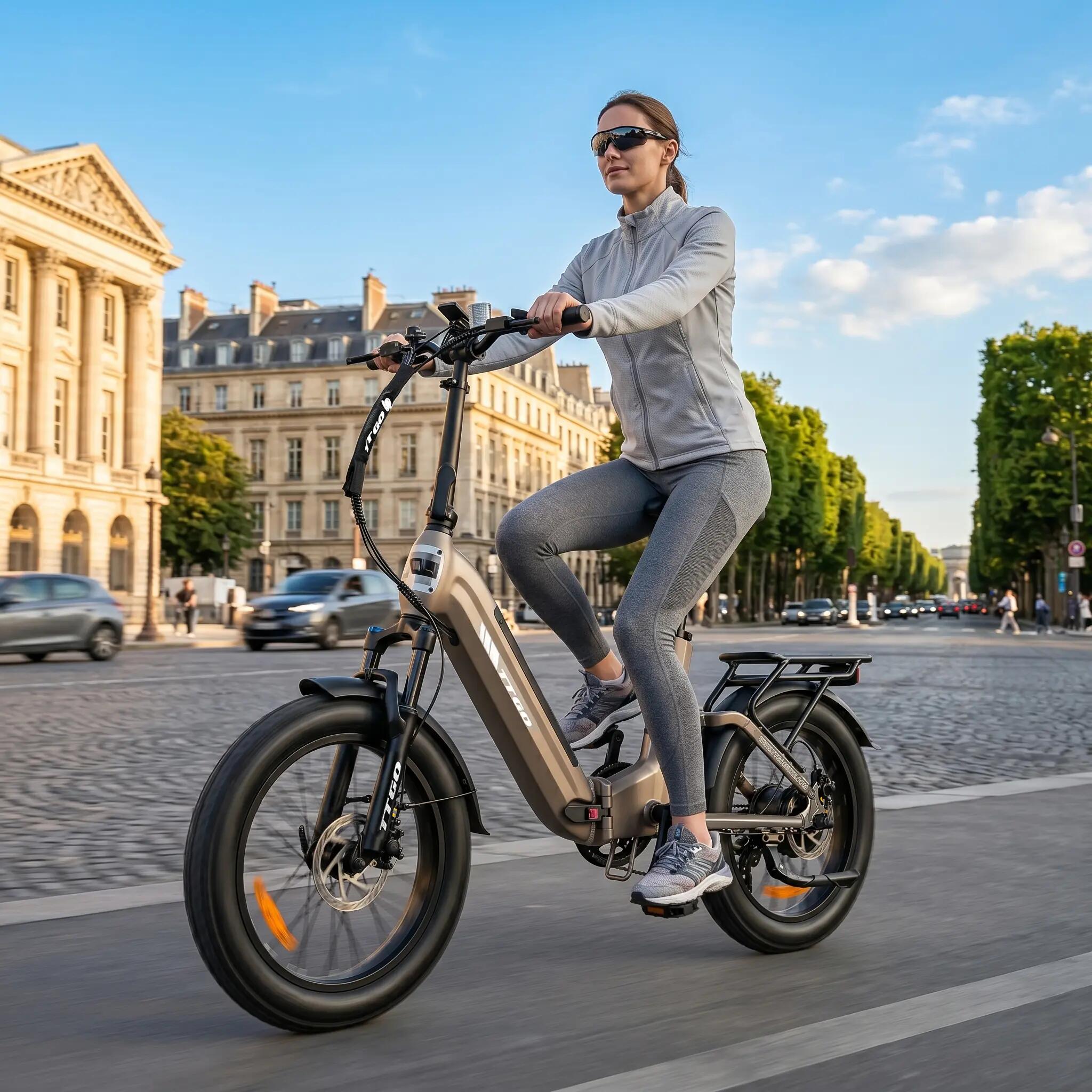 Bicicletta elettrica per adulti F7,pneumatici 20" x 3,0", batteria 48V 15Ah,250W 8/10