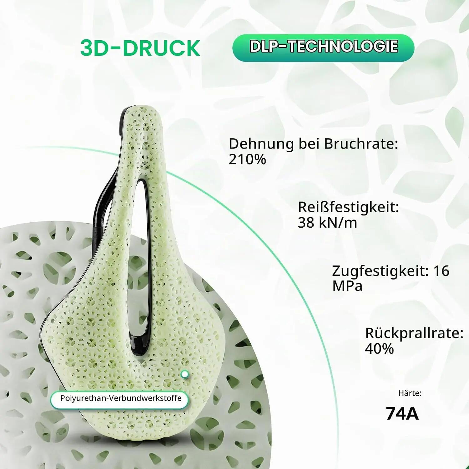 3D-Druck Fahrradsattel ultraleicht atmungsaktiv für MTB & Rennrad 2/6