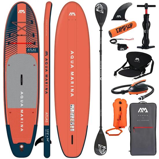 Deska SUP Aqua Marina Atlas 12'0 366 cm Super Combo +POMPKA EP-T16 +BOJKI