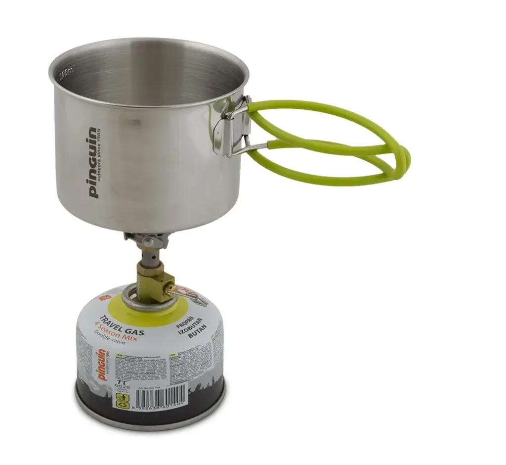 Zestaw palnika turystycznego Pinguin Atom Titan + 2 butelki gazu 230 g 6/13