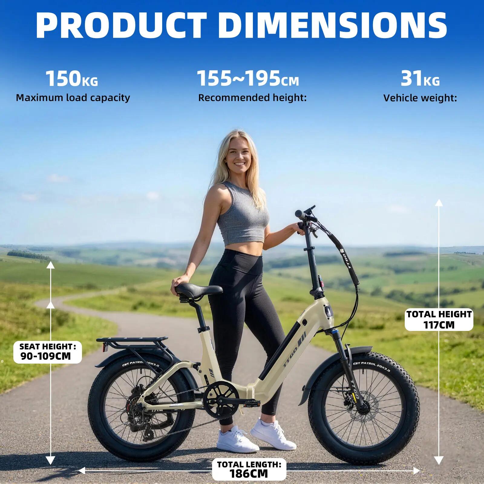 TTGO F7 City E-Bike 250W Motor 120km Reichweite 48V15Ah Akku 6/7