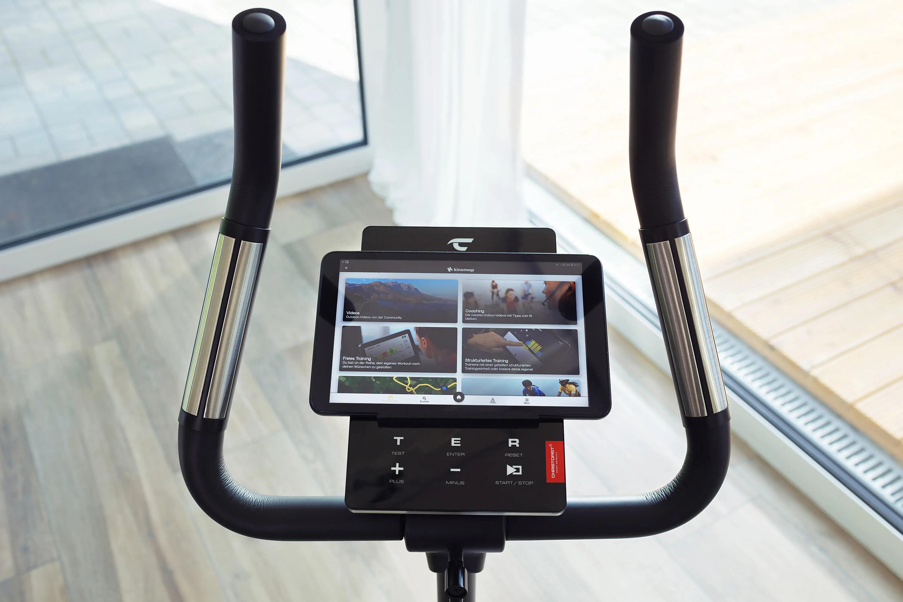 Hometrainer ergometer - tot 150 kg en 200 cm - incl. hartslagband - stil - ET 6 11/12