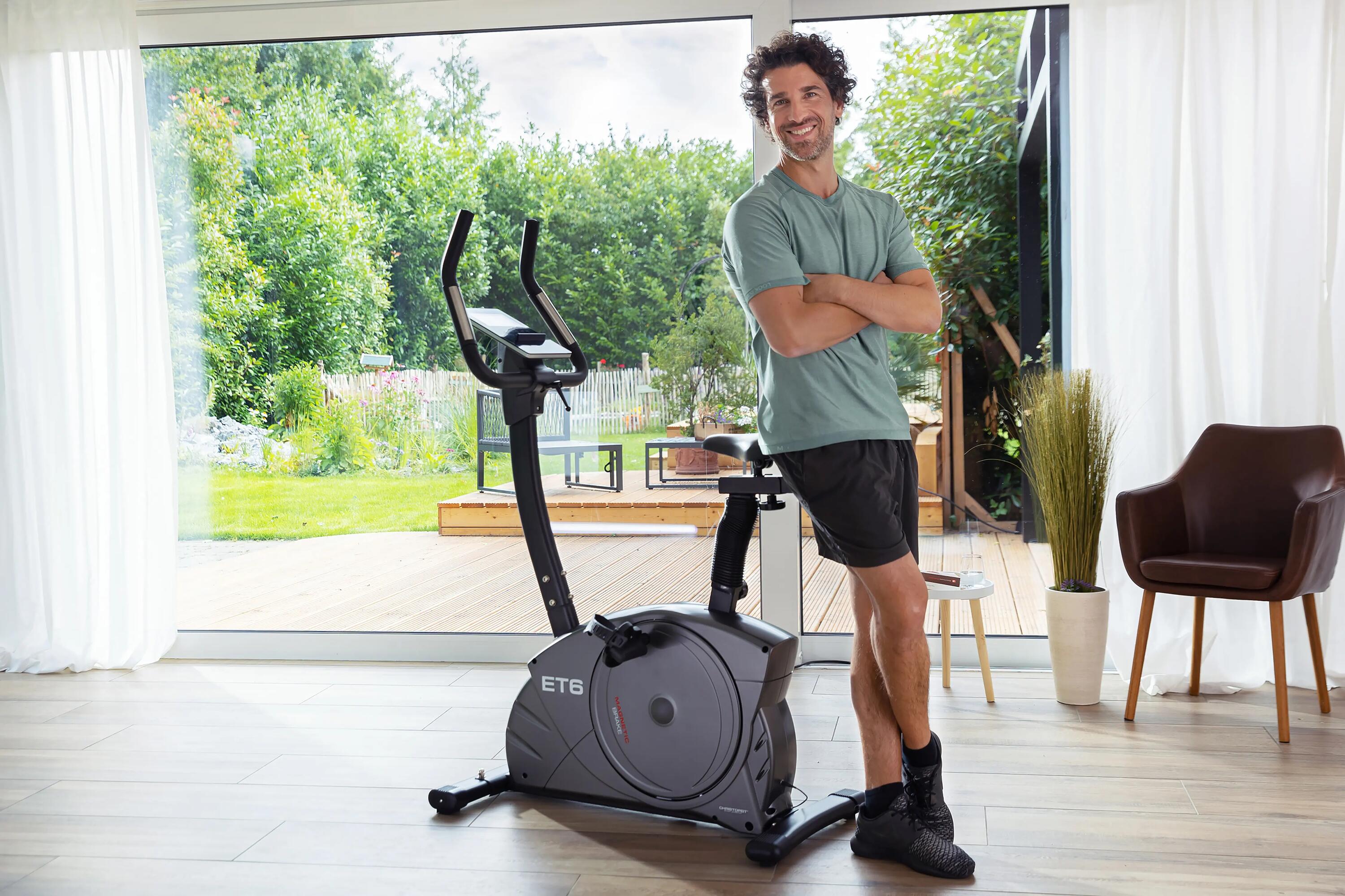Hometrainer ergometer - tot 150 kg en 200 cm - incl. hartslagband - stil - ET 6 9/12