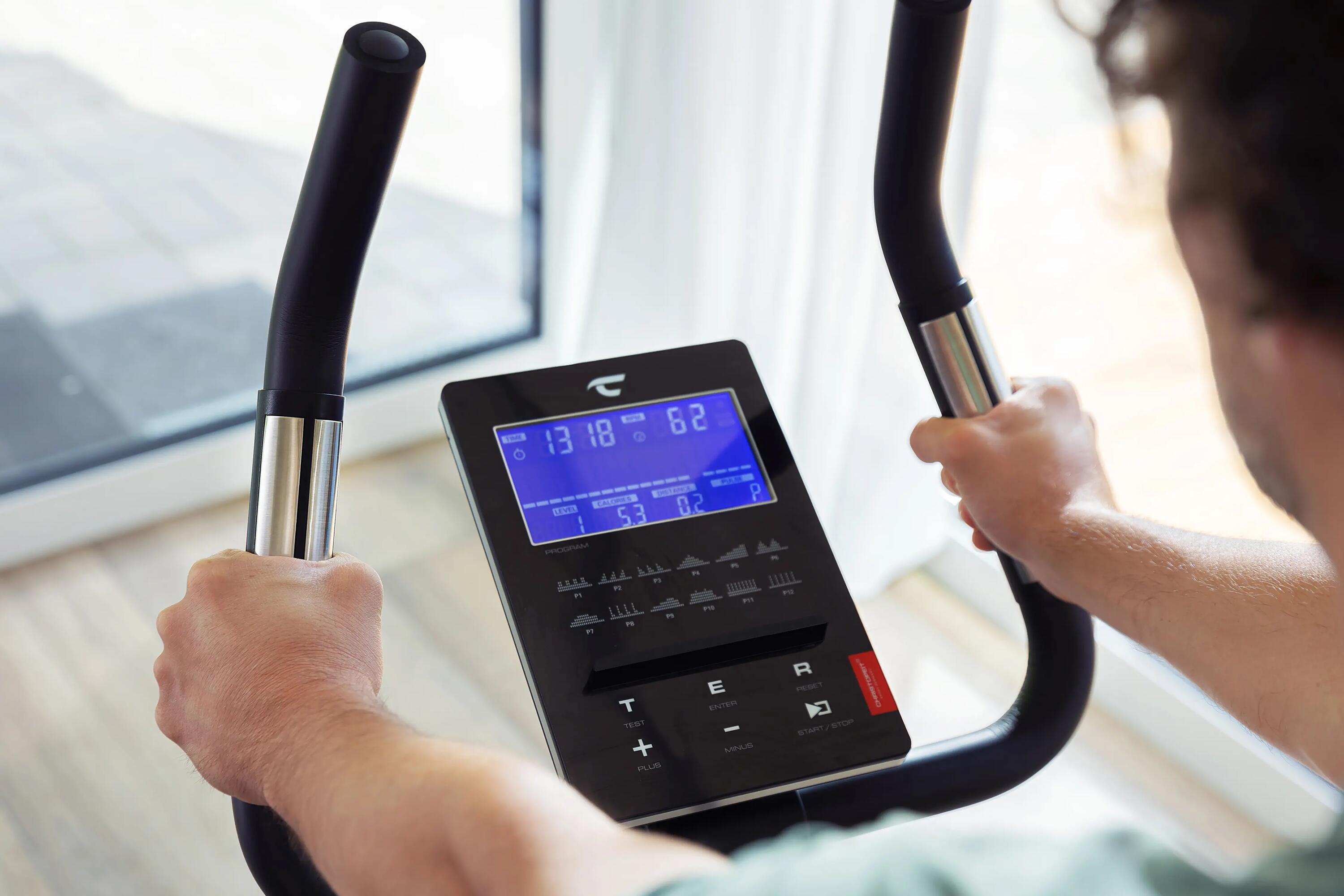 Hometrainer ergometer - tot 150 kg en 200 cm - incl. hartslagband - stil - ET 6 10/12