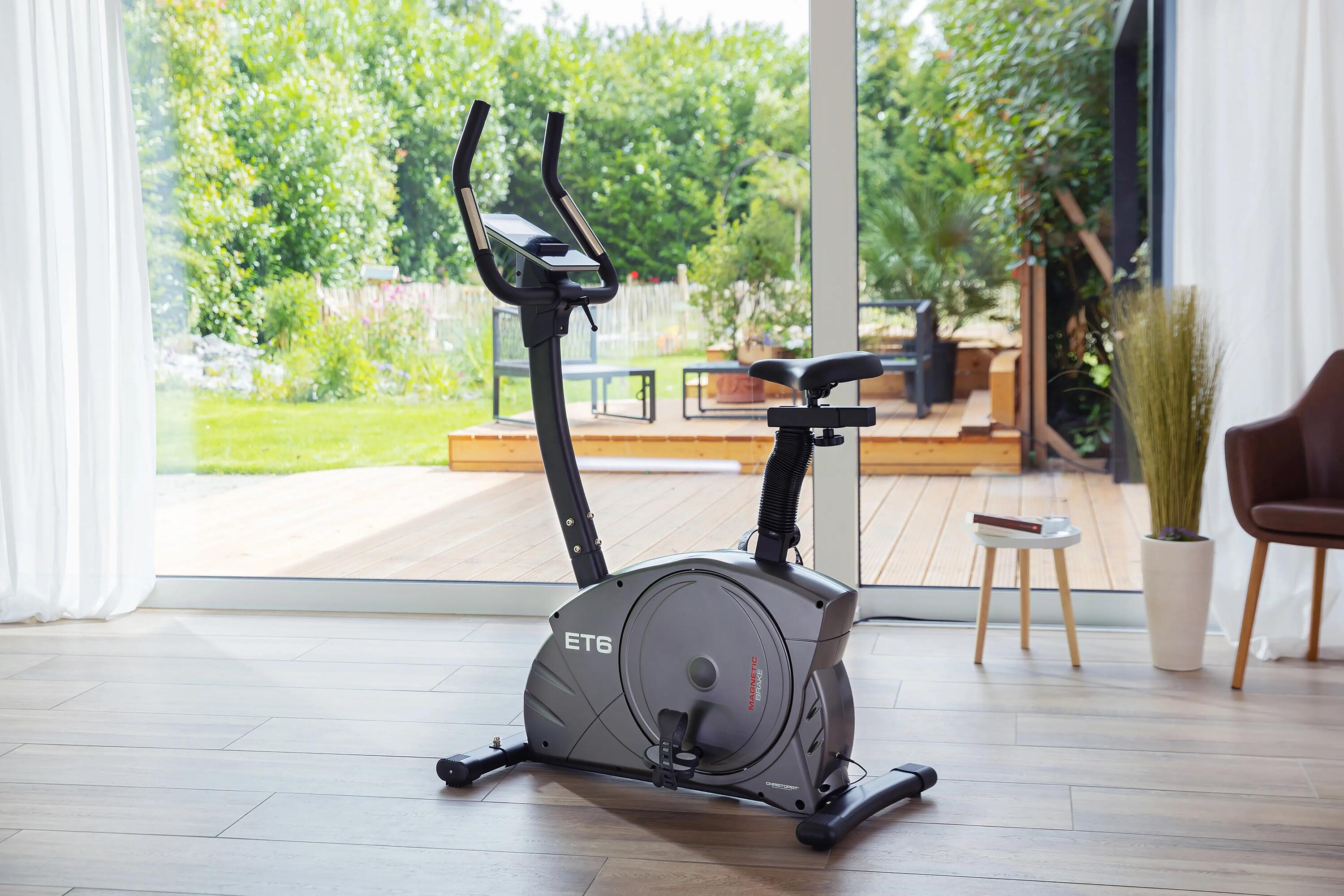 Hometrainer ergometer - tot 150 kg en 200 cm - incl. hartslagband - stil - ET 6 5/12