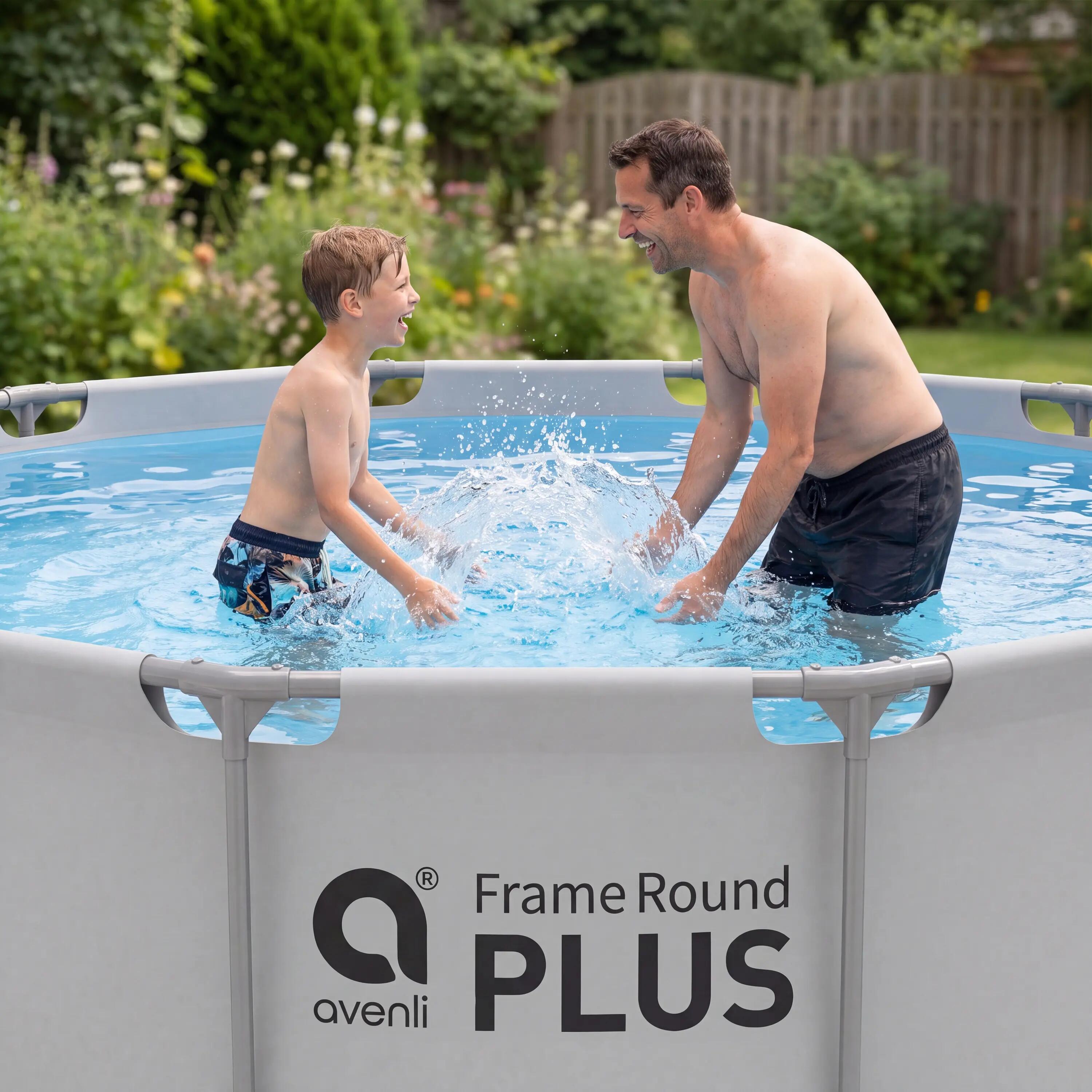 Frame Pool Ersatzpool rund 366x100 cm grau ohne Filterpumpe 6/15