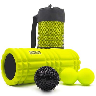 Foam roller set, 3 in 1 – massagerol, dubbele bal, noppenbal voor zelfmassage