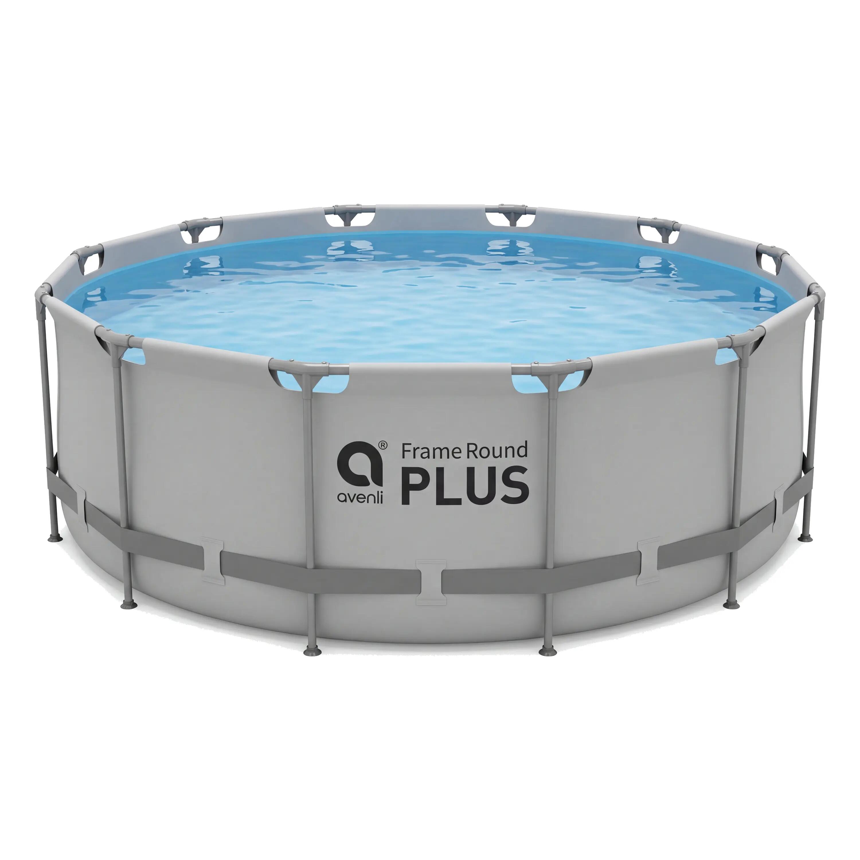 Frame Pool Ersatzpool rund 366x100 cm grau ohne Filterpumpe 1/15