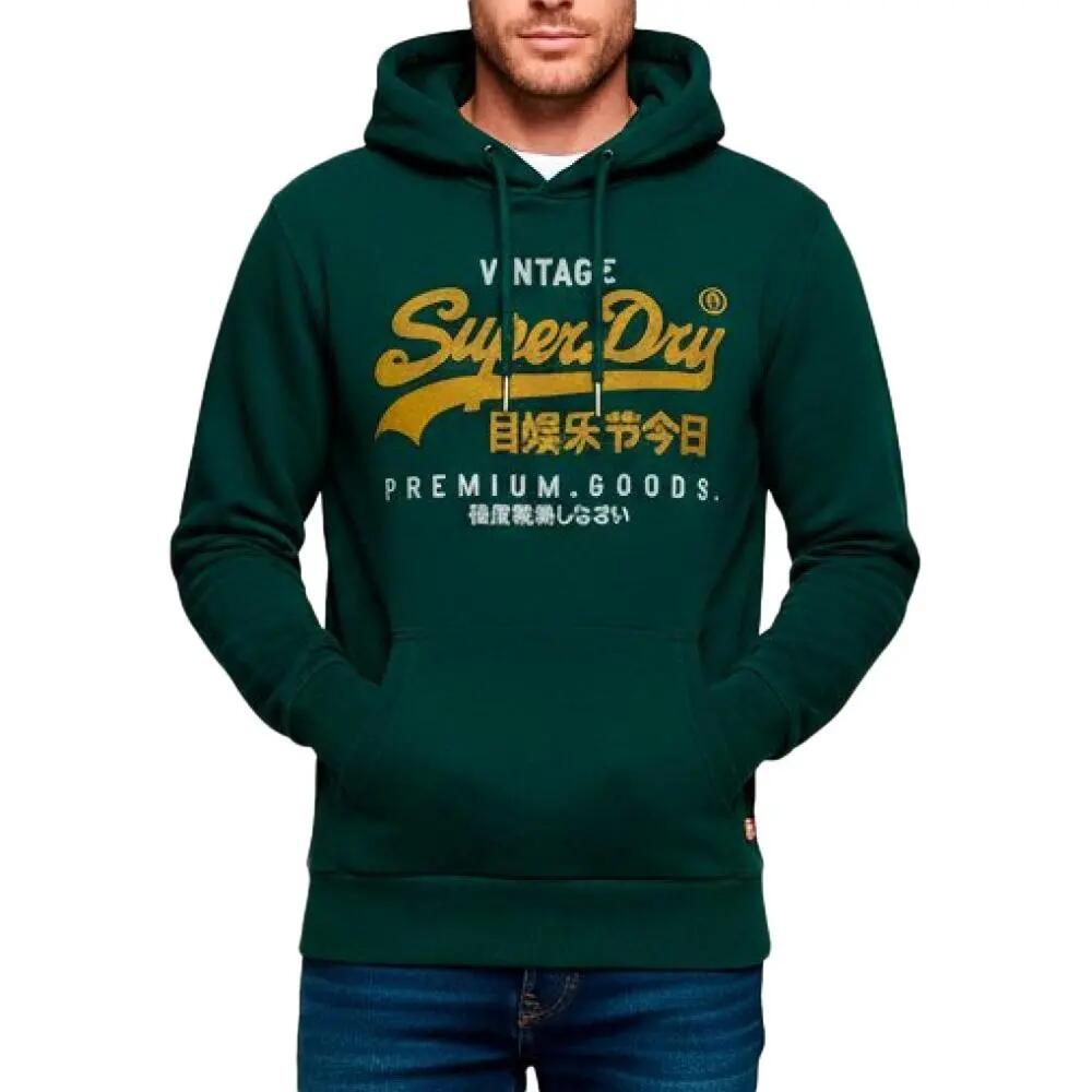 Felpa con Cappuccio Verde Scuro Uomo Superdry Duo Classic 3/5
