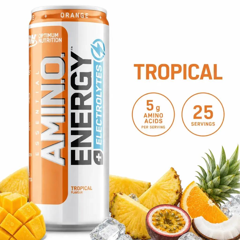 Amino Energy + Electrólitos - 250ml Tropical da Optimum Nutrition 2/3