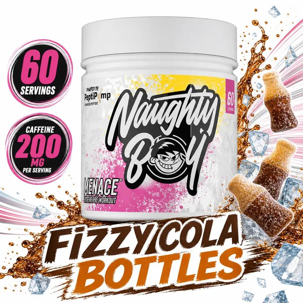 Naughty Boy Menace V2 Pre-Workout 60 Servings Fizzy Cola Bottles