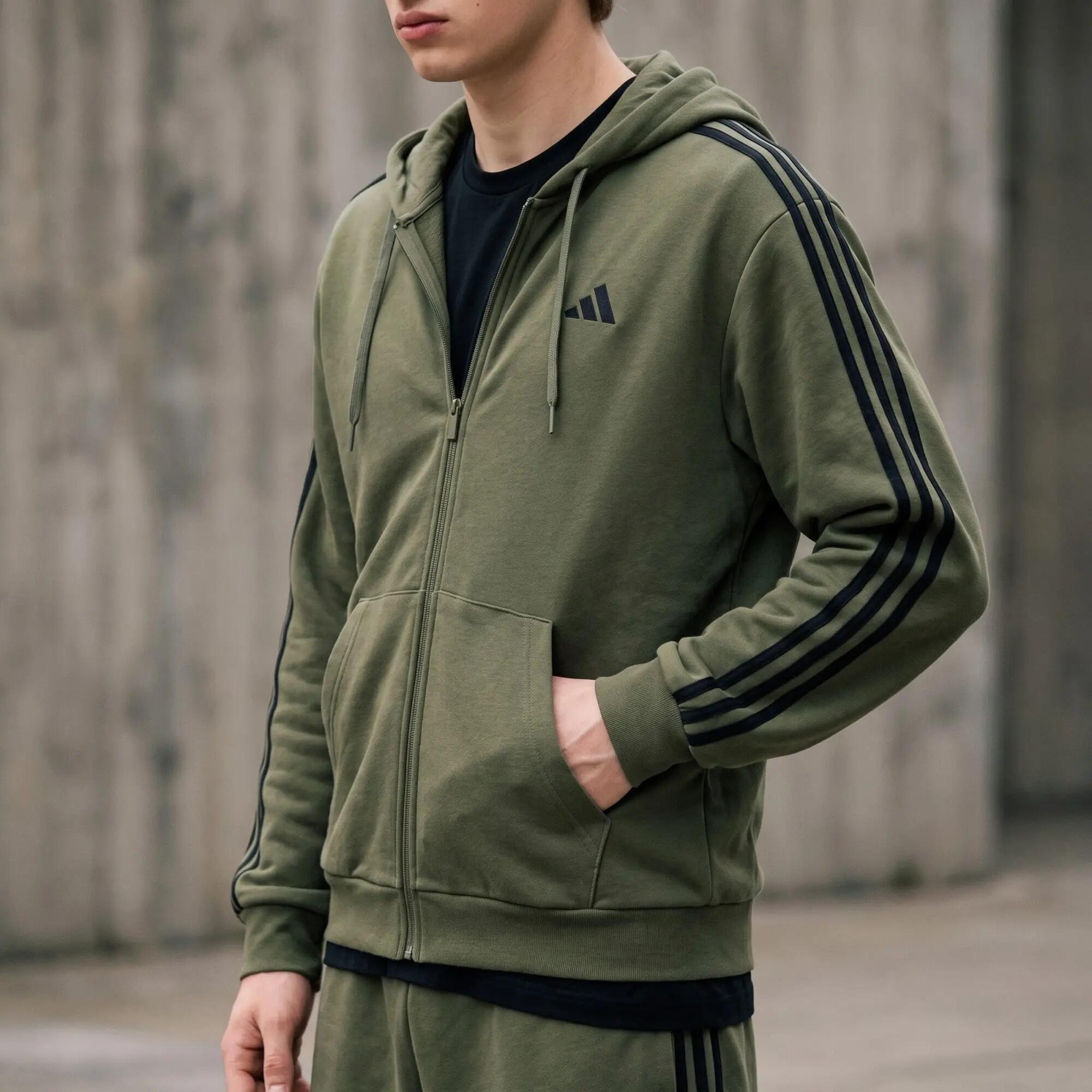 Sweat-shirt à capuche zip intégral French terry 3 bandes Essentials 6/7