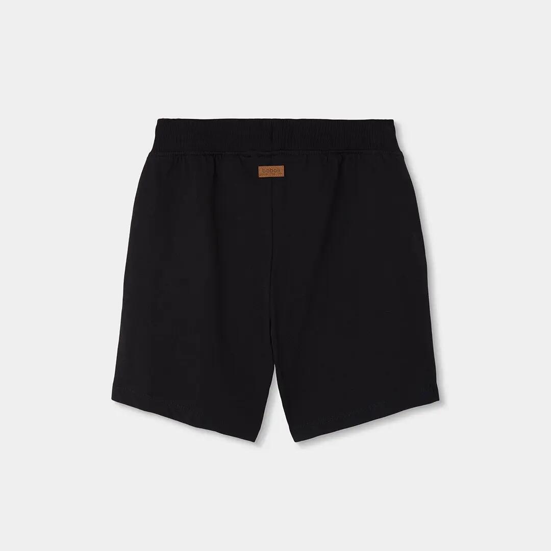 Bermudas de punto 100 % algodón para niño negras 2/4