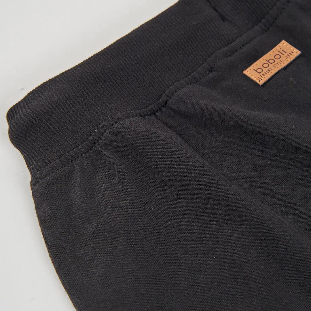 Bermudas de punto 100 % algodón para niño negras 4/4